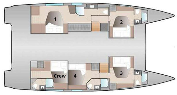 Fountaine Pajot 51ft - 2022 layout