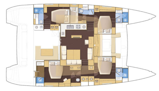 Lagoon 50ft - 2011, Refit 2019 layout